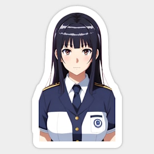 Anime Girl In Office Uniform 08 Sticker